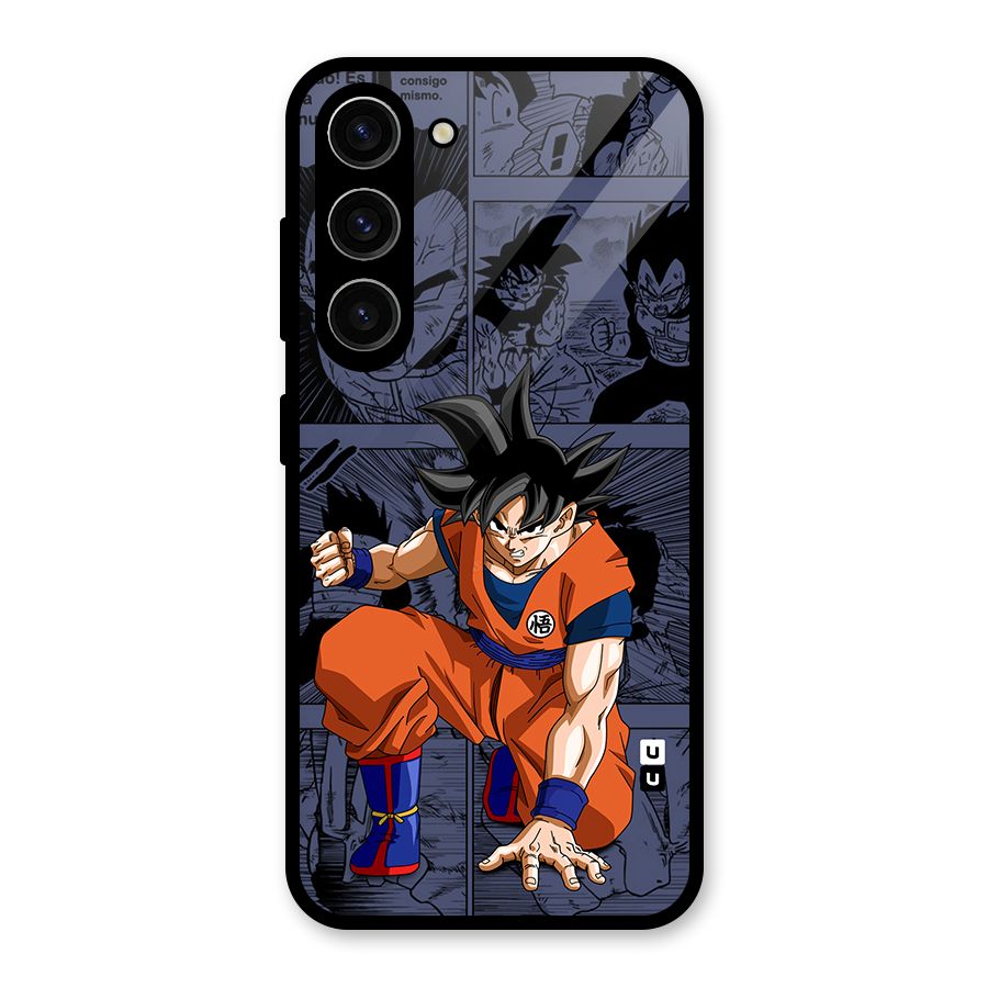 Goku Manga Art Glass Back Case for Galaxy S23