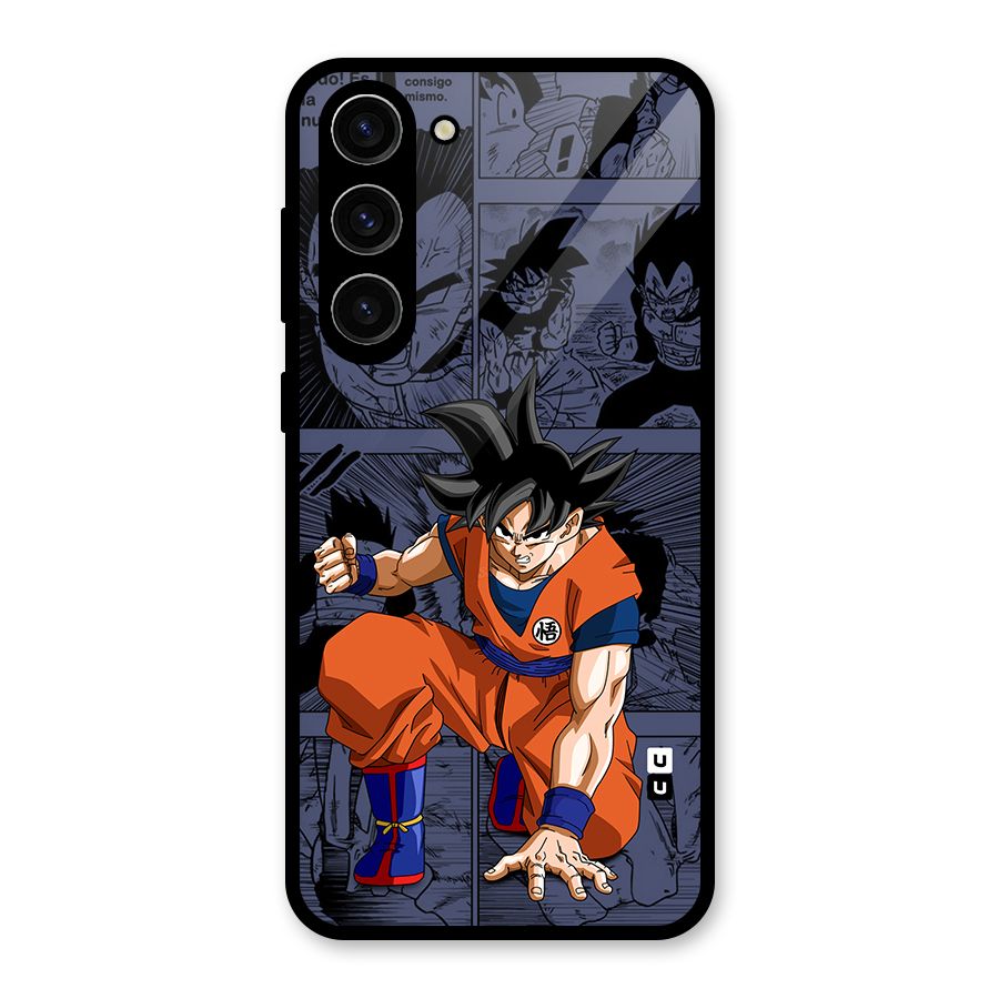 Goku Manga Art Glass Back Case for Galaxy S23 Plus