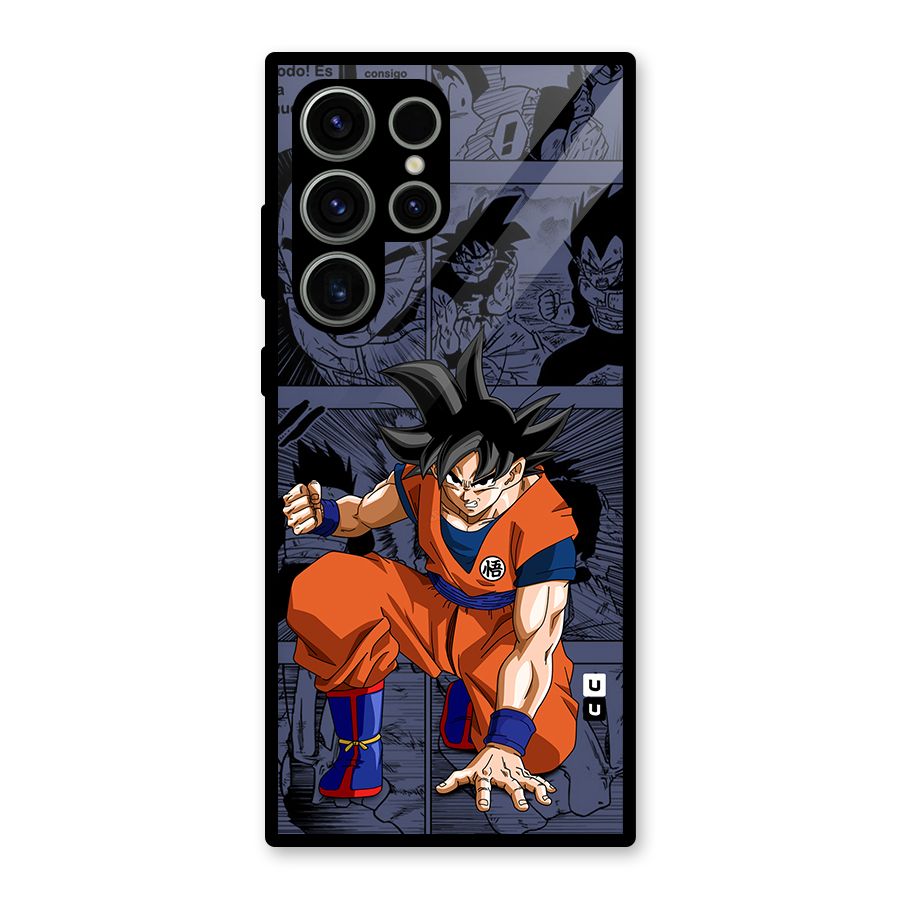 Goku Manga Art Glass Back Case for Galaxy S23 Ultra