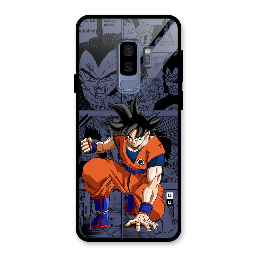 Goku Manga Art Glass Back Case for Galaxy S9 Plus