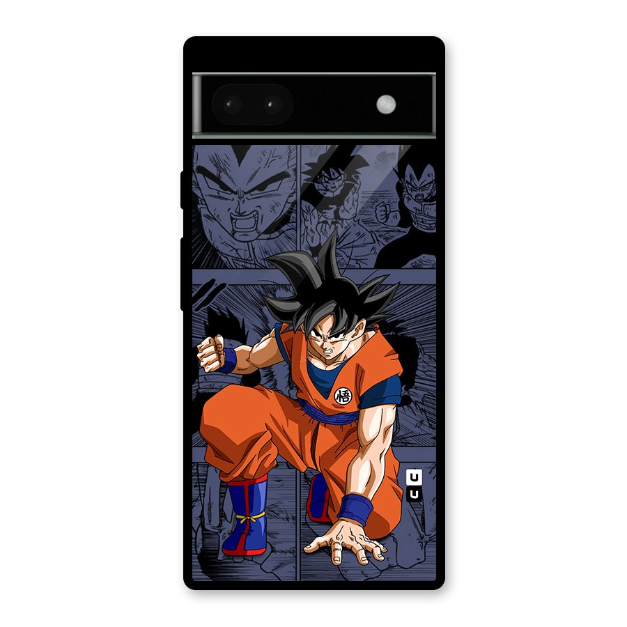 Goku Manga Art Glass Back Case for Google Pixel 6a