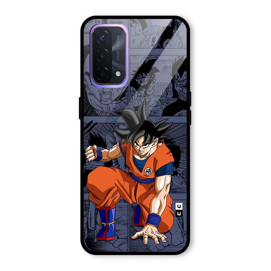 Goku Manga Art Glass Back Case for Oppo A74 5G
