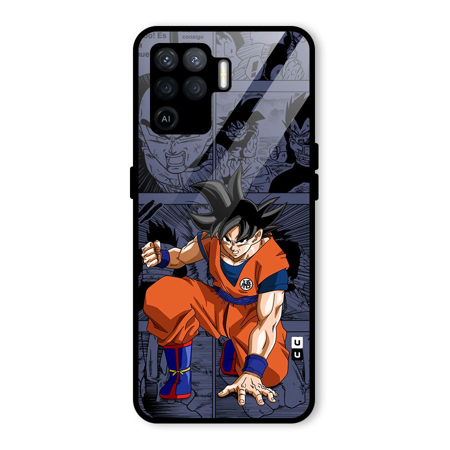 Goku Manga Art Glass Back Case for Oppo F19 Pro