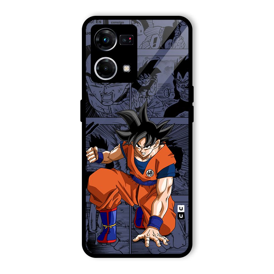 Goku Manga Art Glass Back Case for Oppo F21 Pro 4G