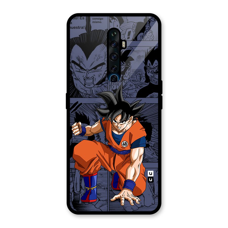 Goku Manga Art Glass Back Case for Oppo Reno2 F