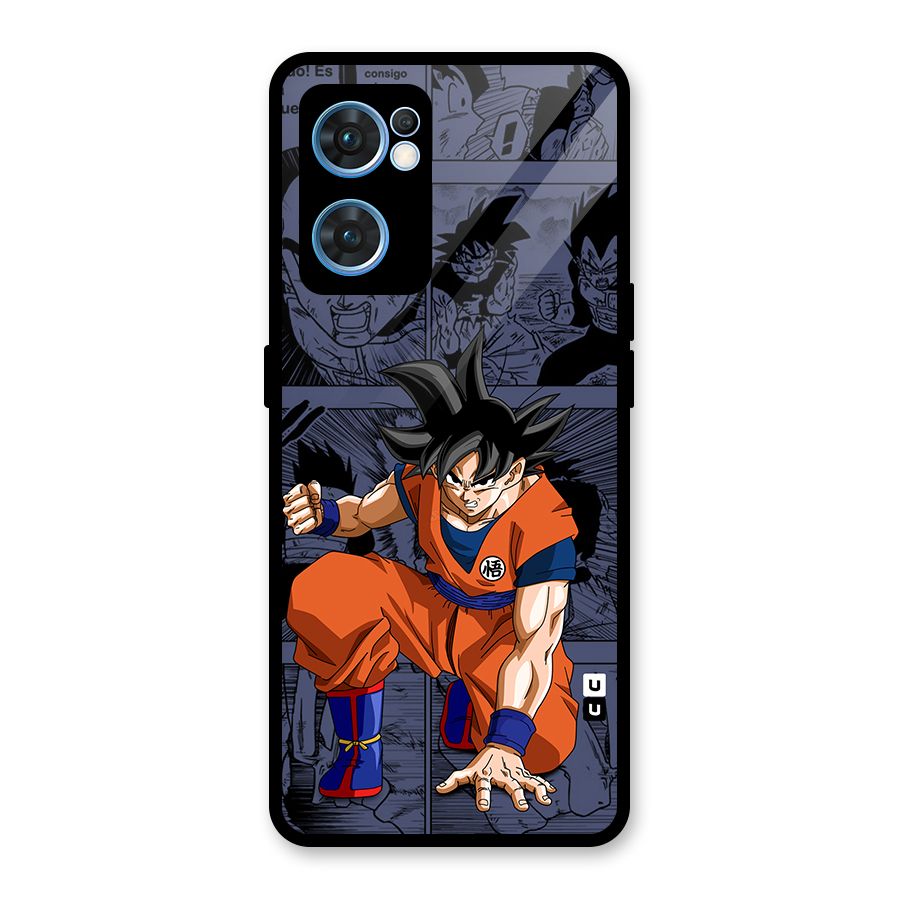 Goku Manga Art Glass Back Case for Oppo Reno7 5G