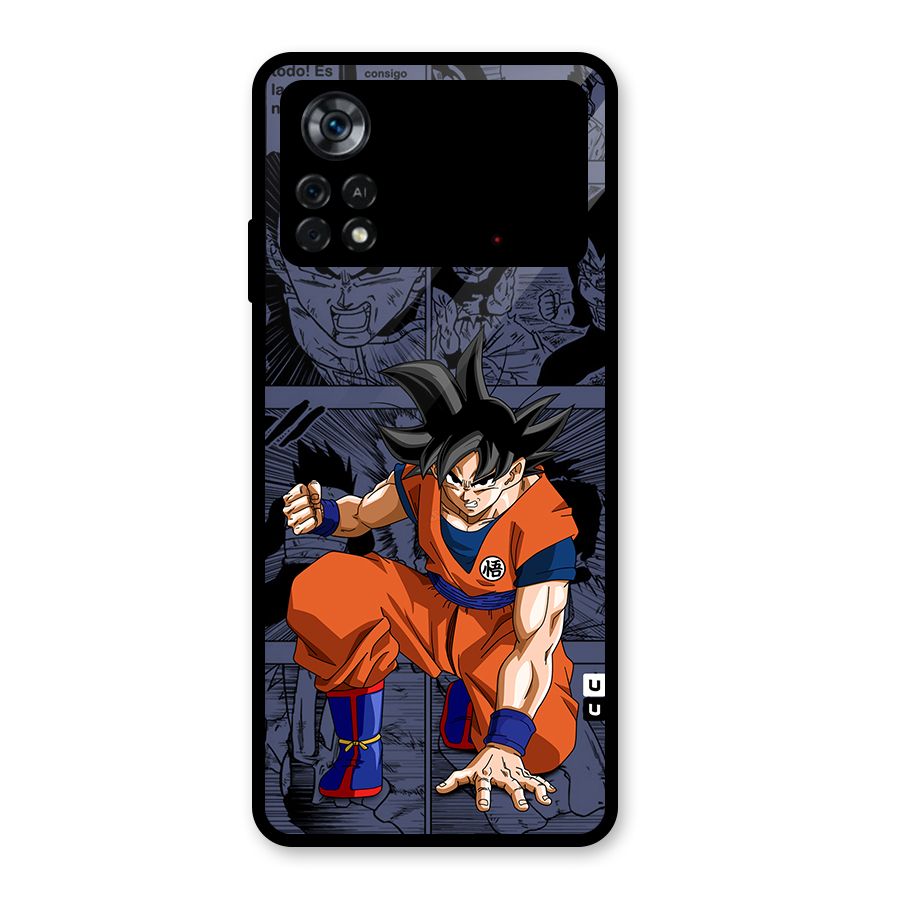 Goku Manga Art Glass Back Case for Poco X4 Pro 5G
