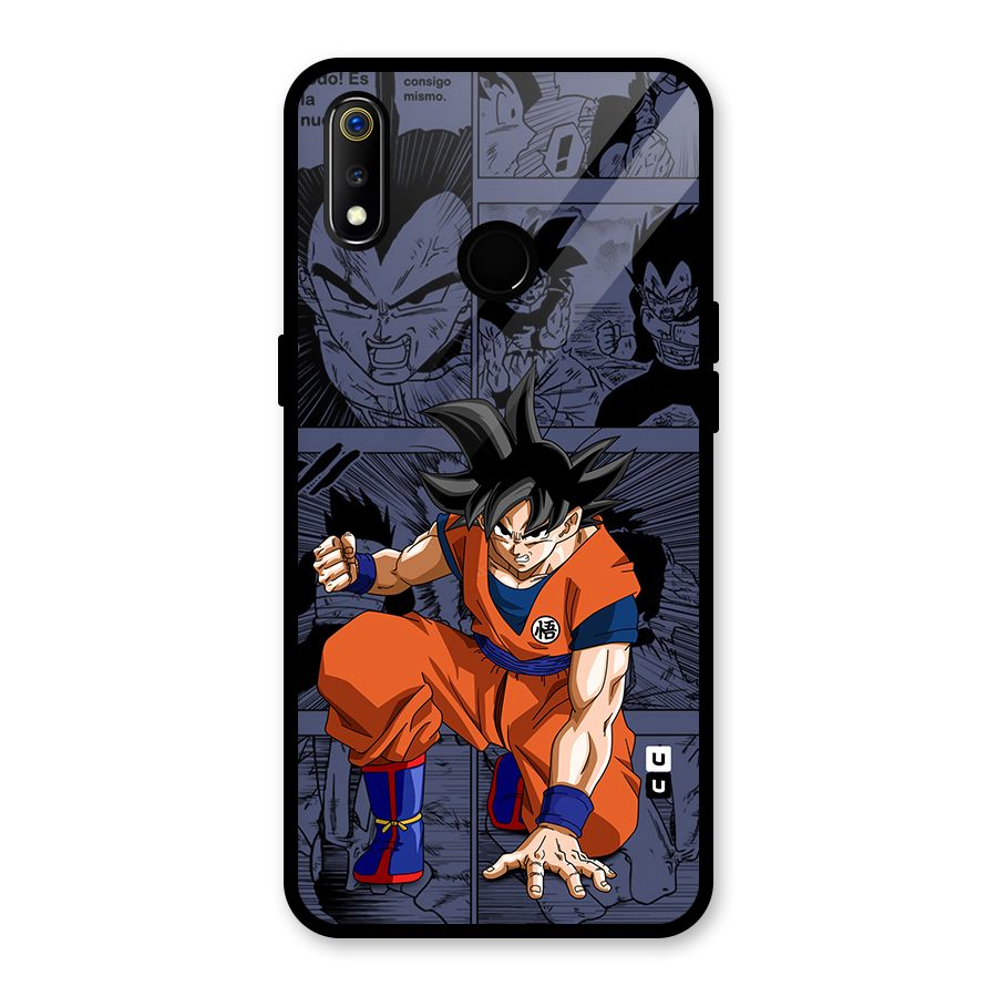 Goku Manga Art Glass Back Case for Realme 3i