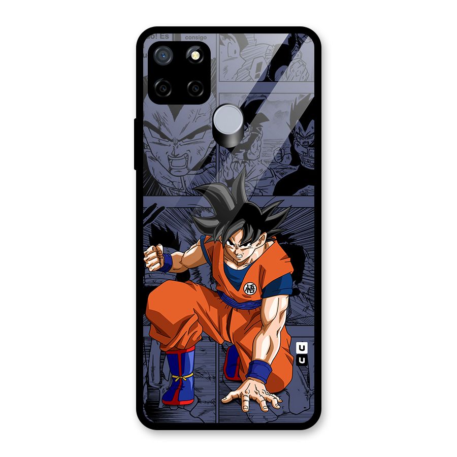 Goku Manga Art Glass Back Case for Realme Narzo 30A