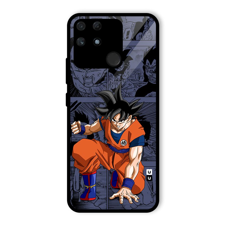 Goku Manga Art Glass Back Case for Realme Narzo 50A