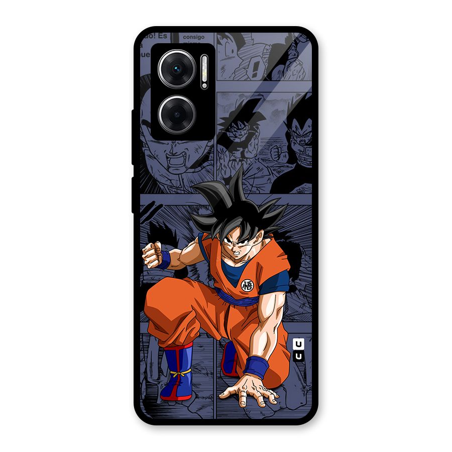 Goku Manga Art Glass Back Case for Redmi 11 Prime 5G