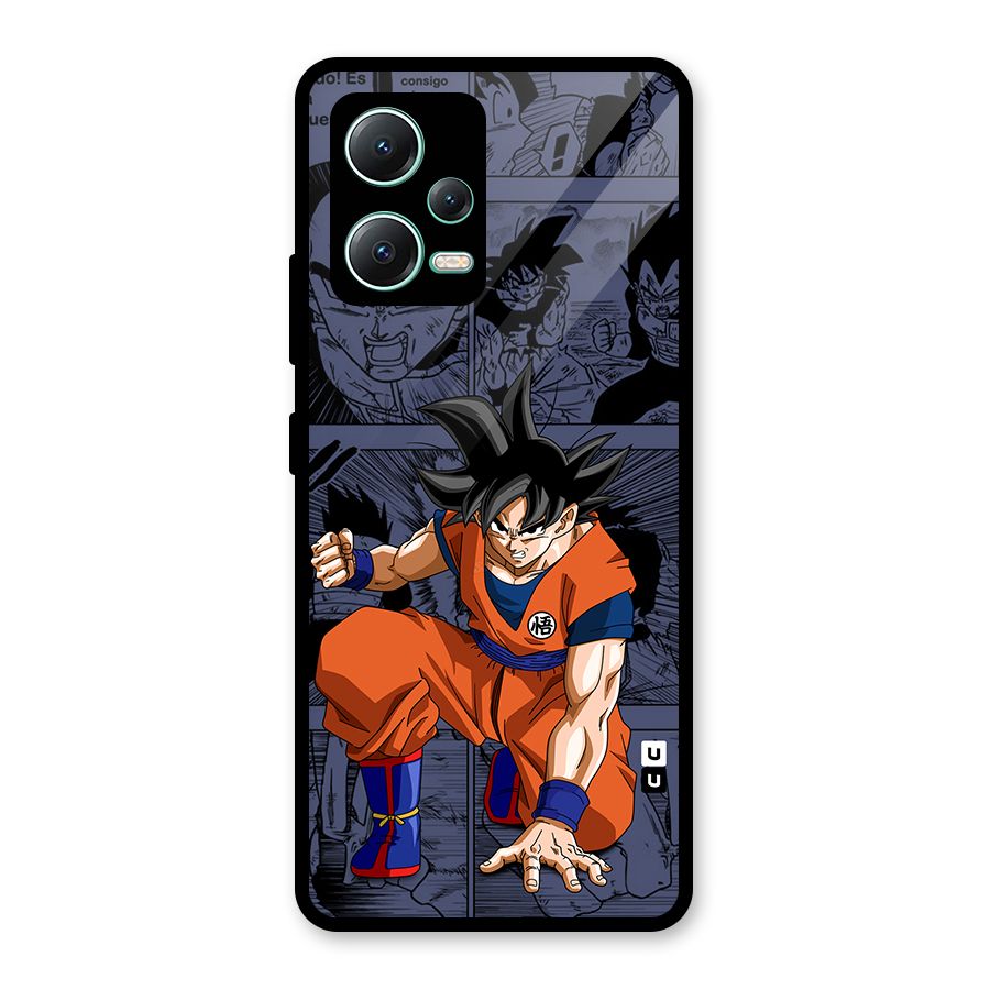 Goku Manga Art Glass Back Case for Redmi Note 12 5G