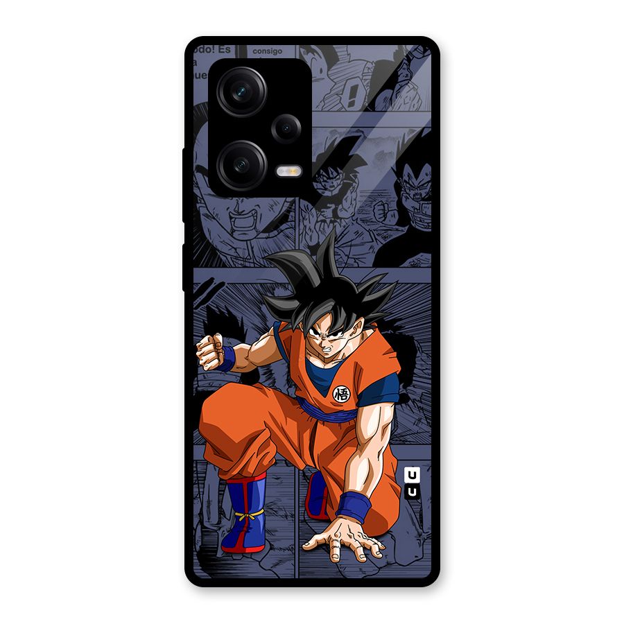 Goku Manga Art Glass Back Case for Redmi Note 12 Pro