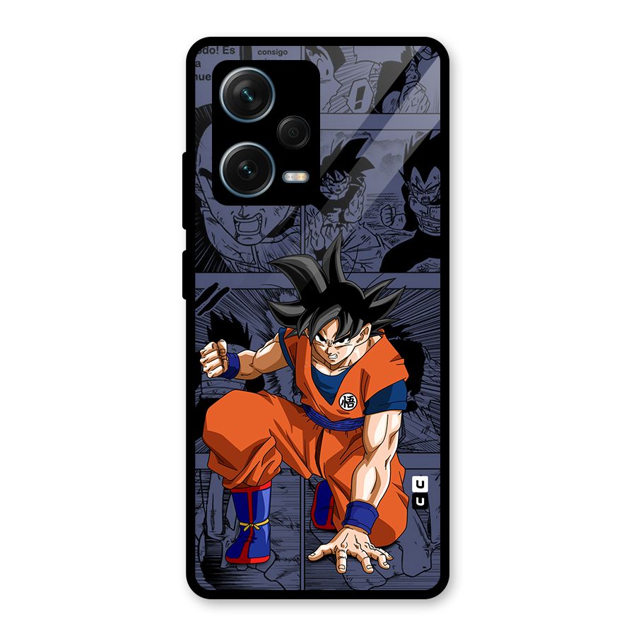 Goku Manga Art Glass Back Case for Redmi Note 12 Pro Plus 5G