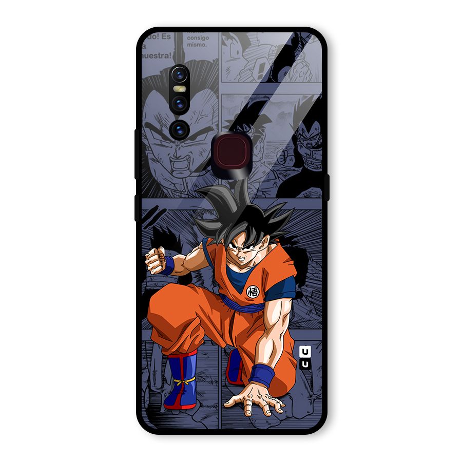 Goku Manga Art Glass Back Case for Vivo V15
