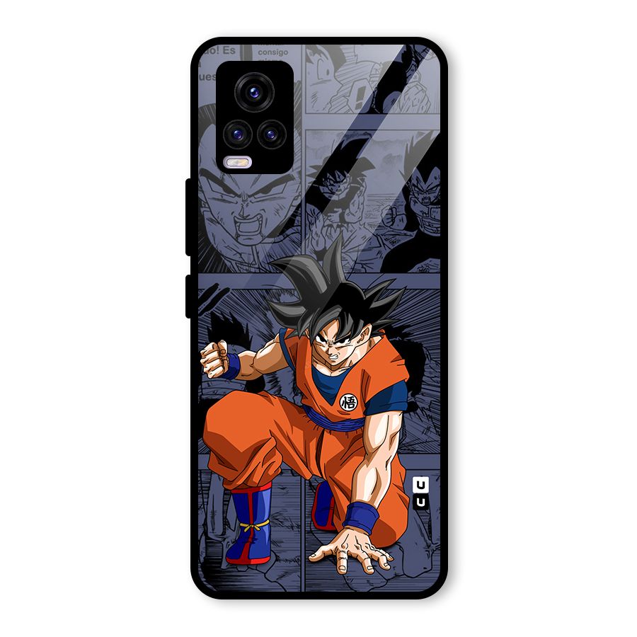 Goku Manga Art Glass Back Case for Vivo V20