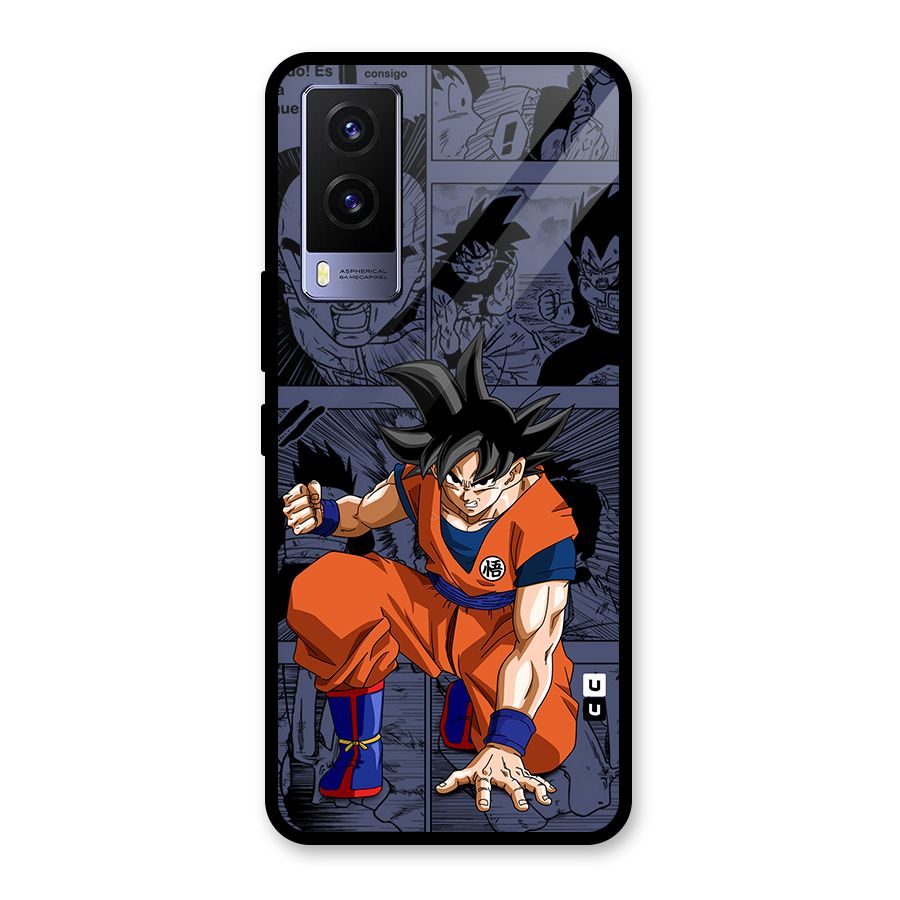 Goku Manga Art Glass Back Case for Vivo V21e 5G