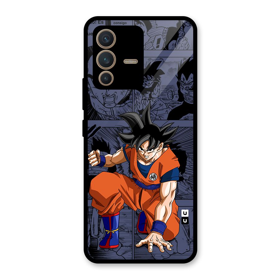 Goku Manga Art Glass Back Case for Vivo V23 5G