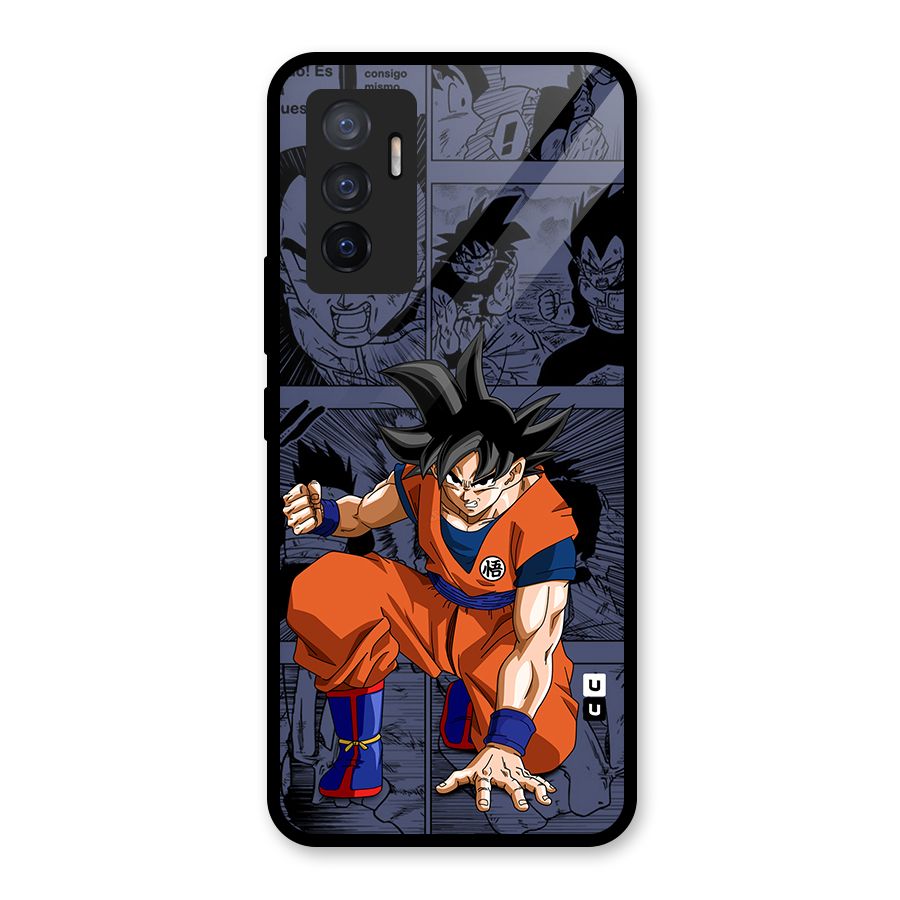 Goku Manga Art Glass Back Case for Vivo V23e