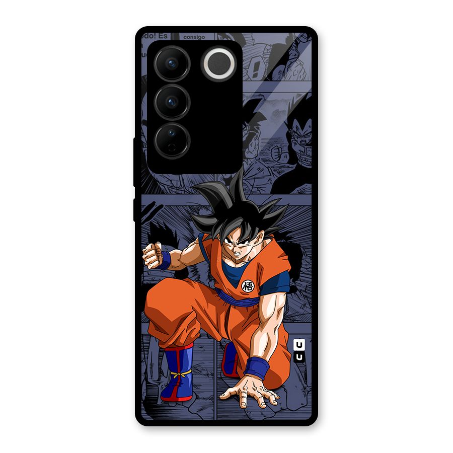 Goku Manga Art Glass Back Case for Vivo V27