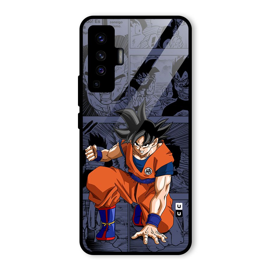 Goku Manga Art Glass Back Case for Vivo X50