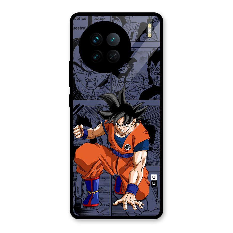 Goku Manga Art Glass Back Case for Vivo X90