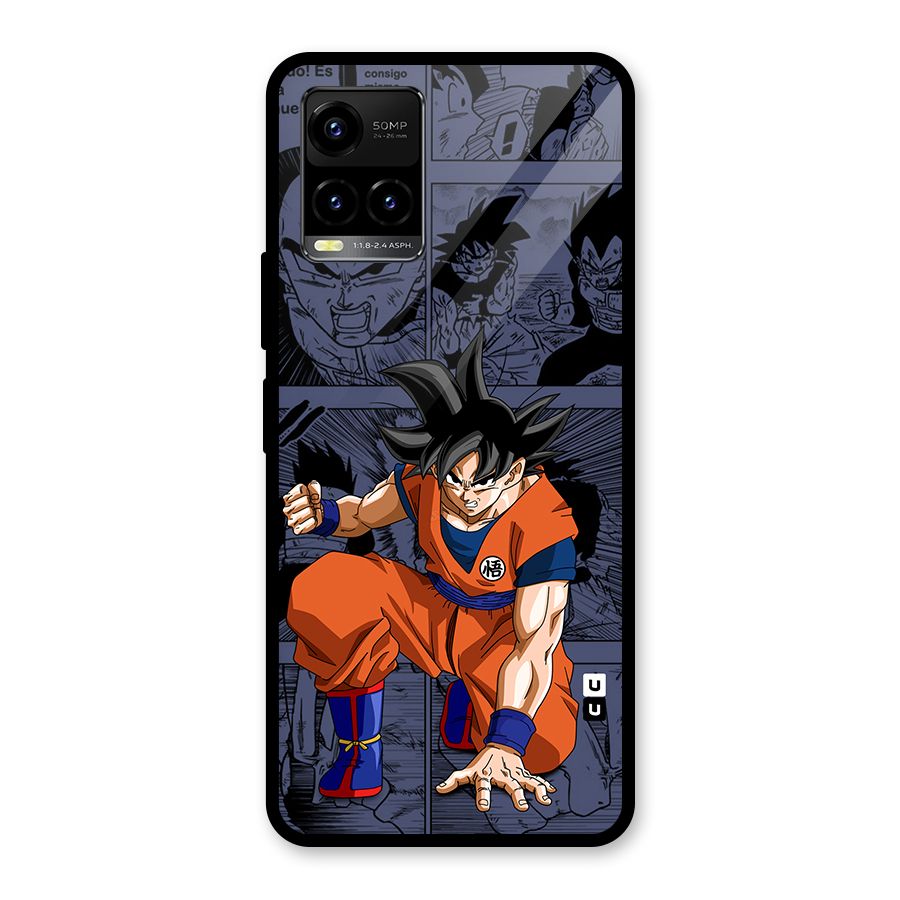Goku Manga Art Glass Back Case for Vivo Y21T