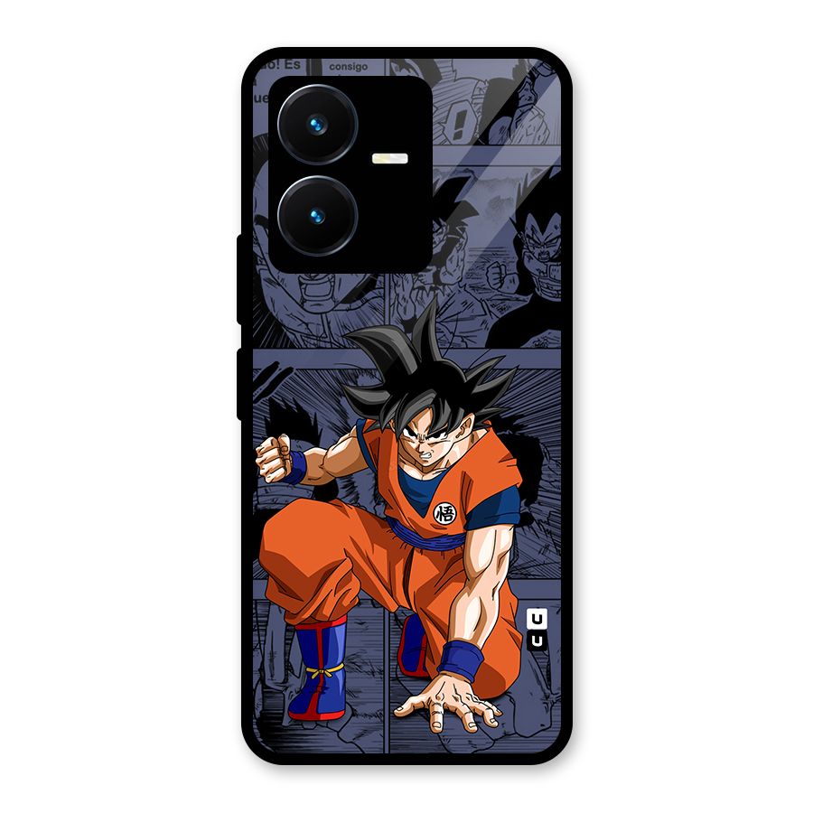 Goku Manga Art Glass Back Case for Vivo Y22