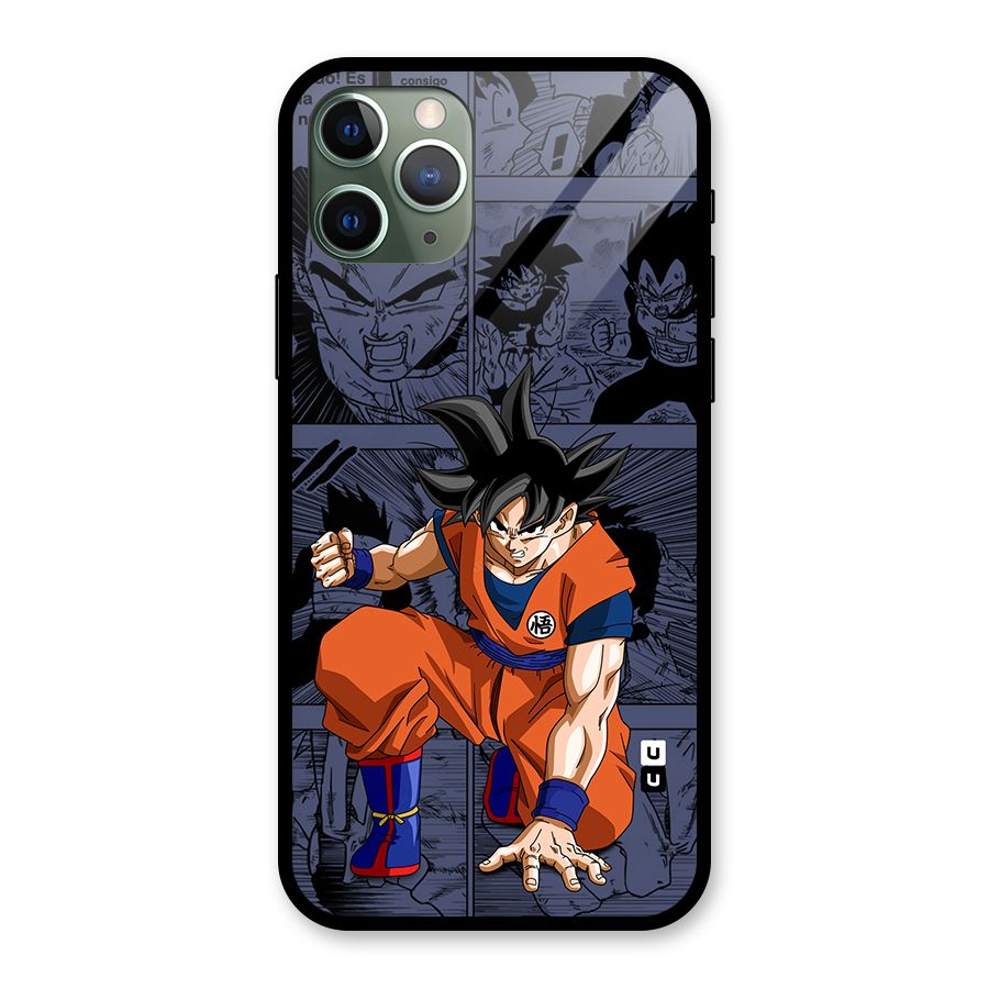 Goku Manga Art Glass Back Case for iPhone 11 Pro