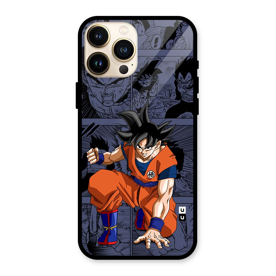 Goku Manga Art Glass Back Case for iPhone 13 Pro Max