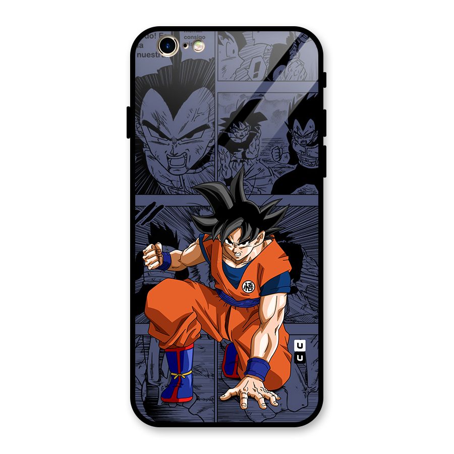 Goku Manga Art Glass Back Case for iPhone 6 6S