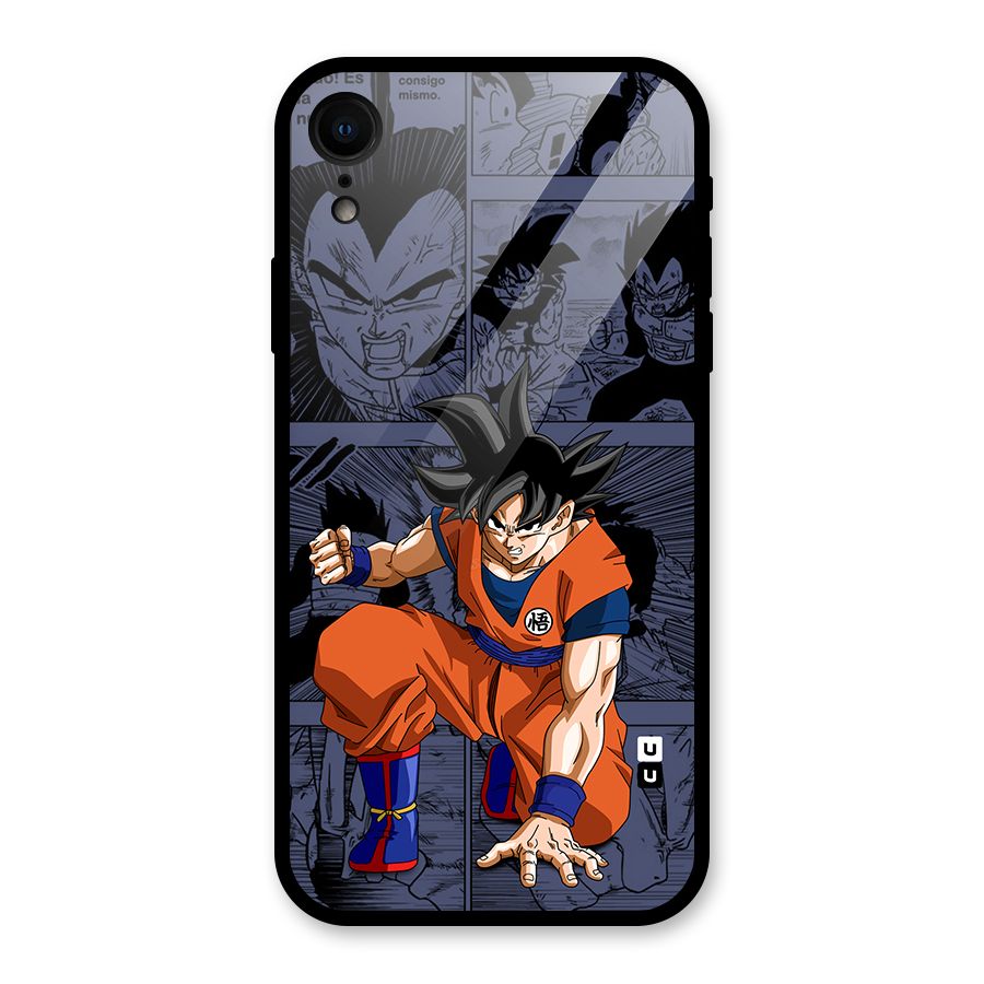 Goku Manga Art Glass Back Case for iPhone XR