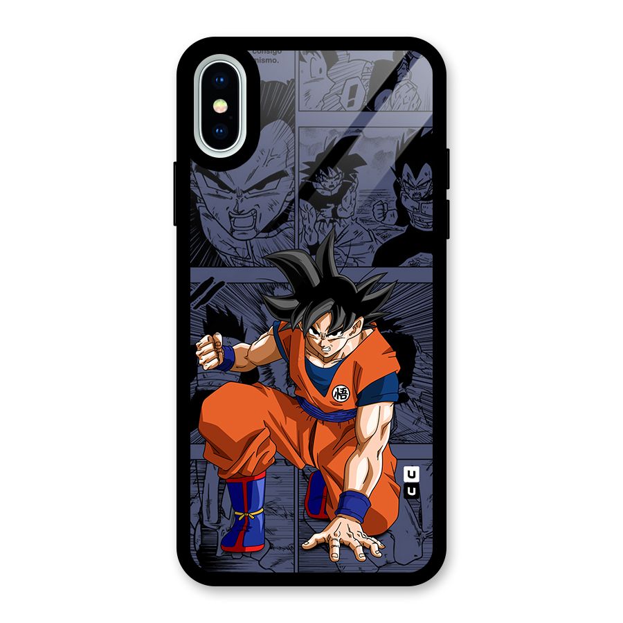 Goku Manga Art Glass Back Case for iPhone XS