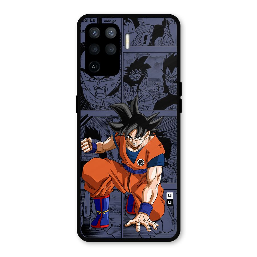 Goku Manga Art Metal Back Case for Oppo F19 Pro