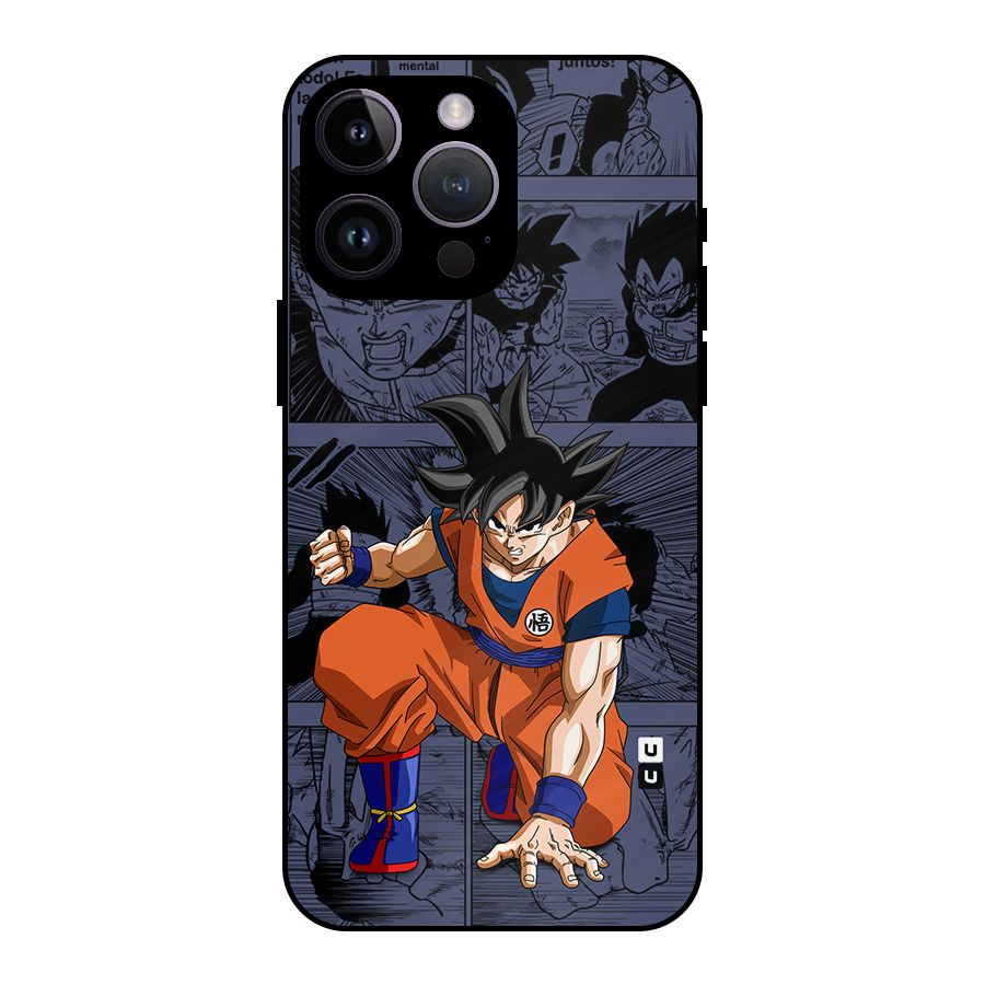 Goku Manga Art Metal Back Case for iPhone 14 Pro Max