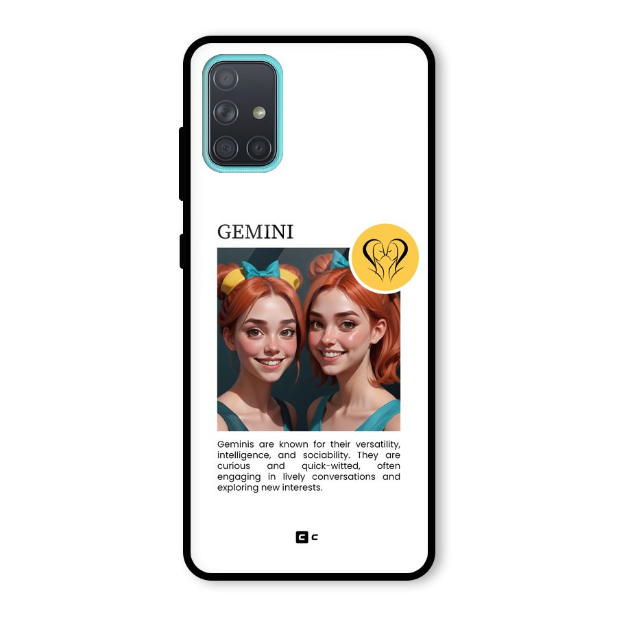 Golden Gemini Glass Back Case for Galaxy A71