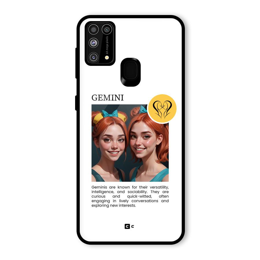 Golden Gemini Glass Back Case for Galaxy F41