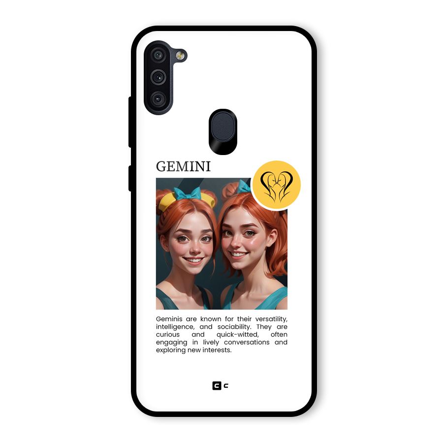 Golden Gemini Glass Back Case for Galaxy M11