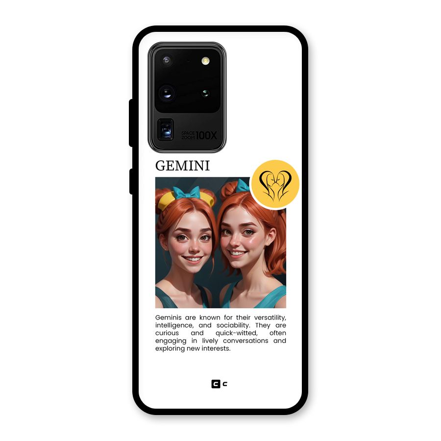 Golden Gemini Glass Back Case for Galaxy S20 Ultra