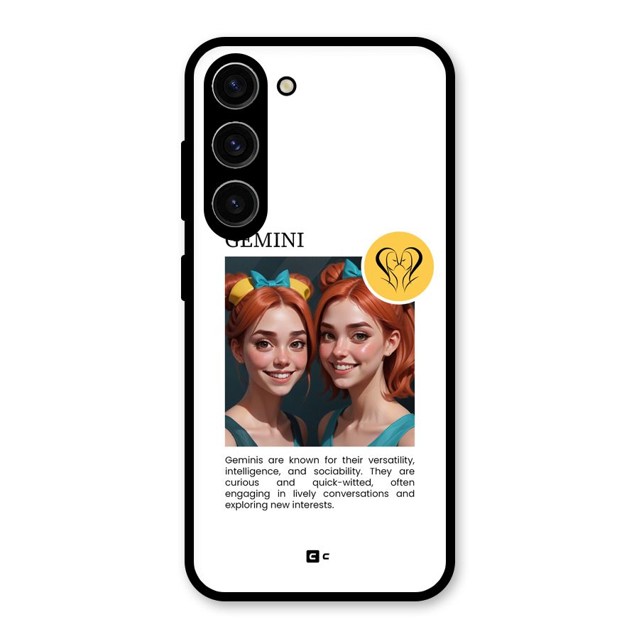 Golden Gemini Glass Back Case for Galaxy S23