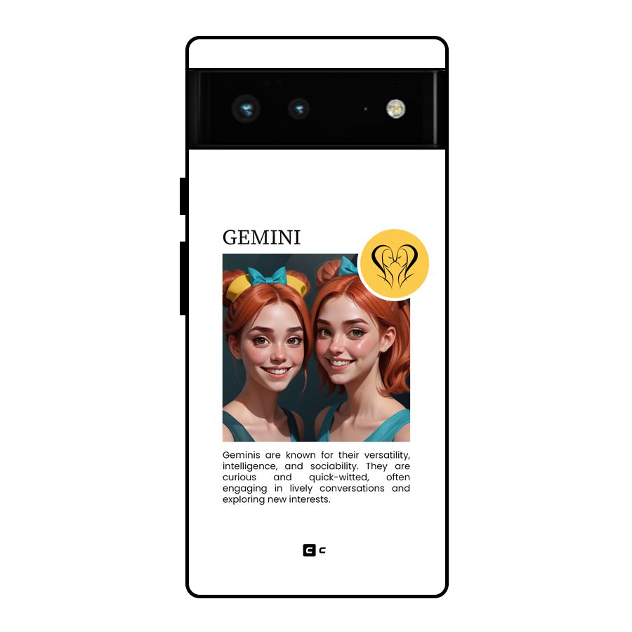 Golden Gemini Glass Back Case for Google Pixel 6