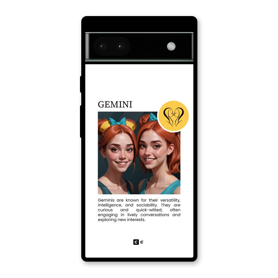 Golden Gemini Glass Back Case for Google Pixel 6a