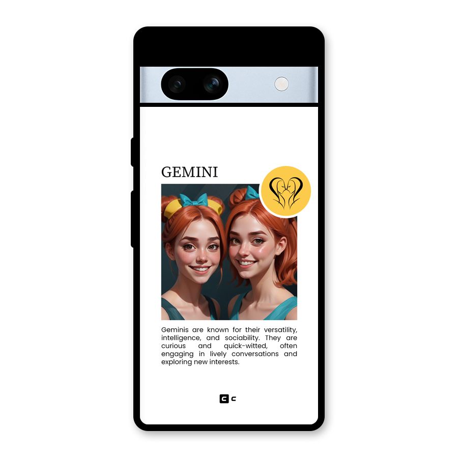 Golden Gemini Glass Back Case for Google Pixel 7a
