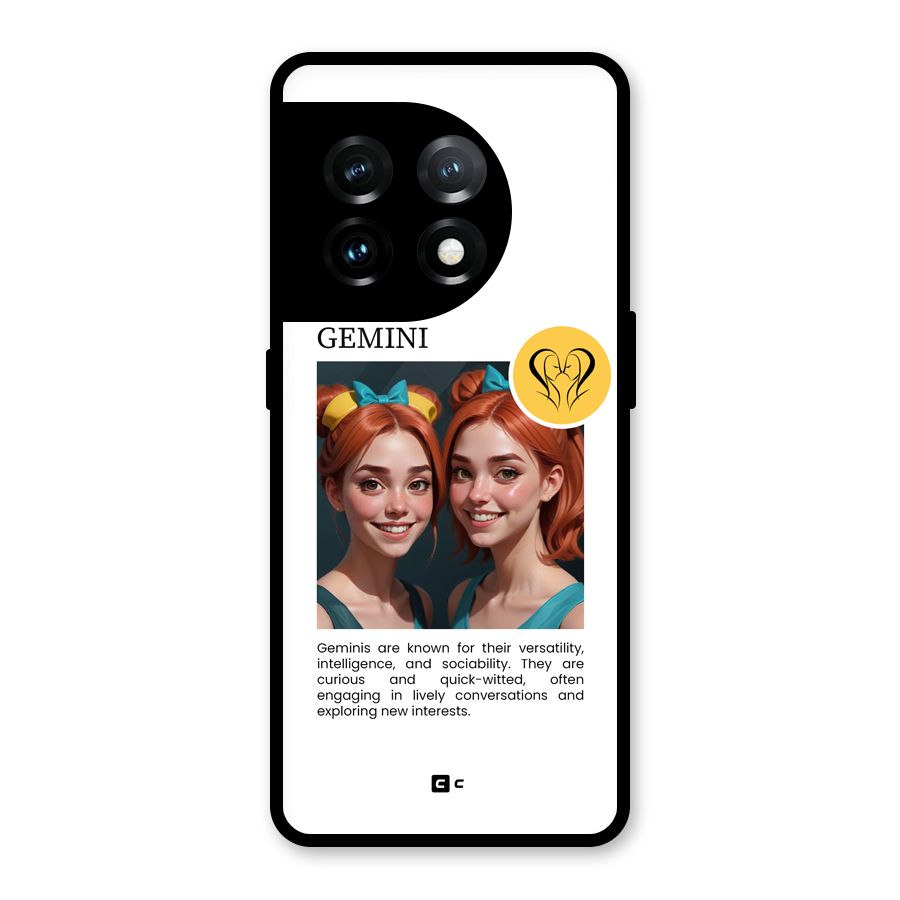 Golden Gemini Glass Back Case for OnePlus 11