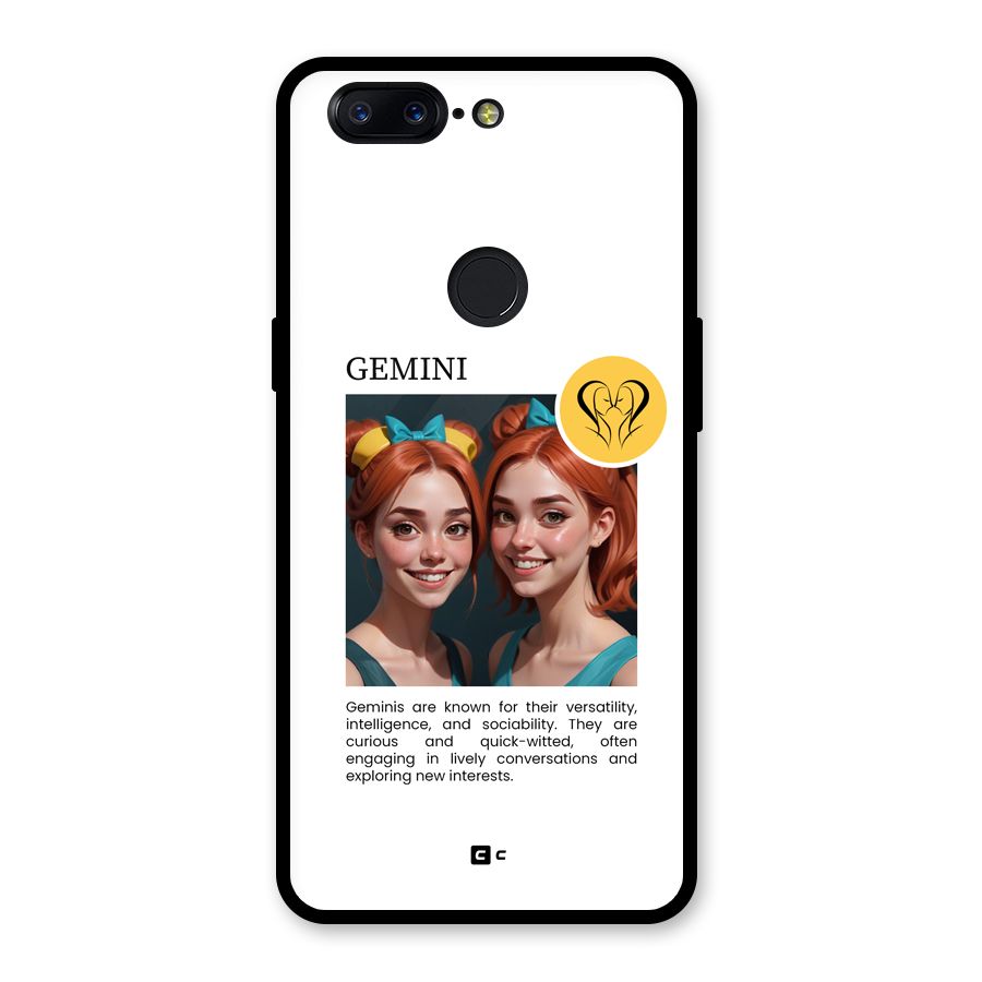 Golden Gemini Glass Back Case for OnePlus 5T