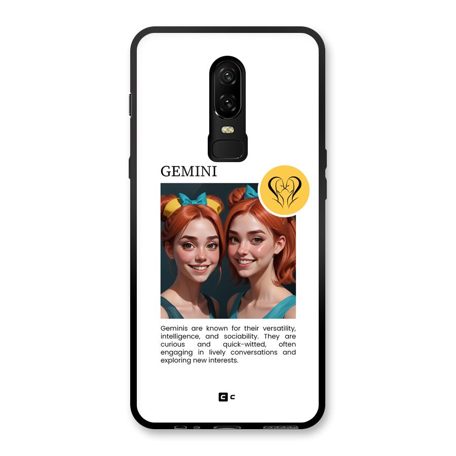 Golden Gemini Glass Back Case for OnePlus 6
