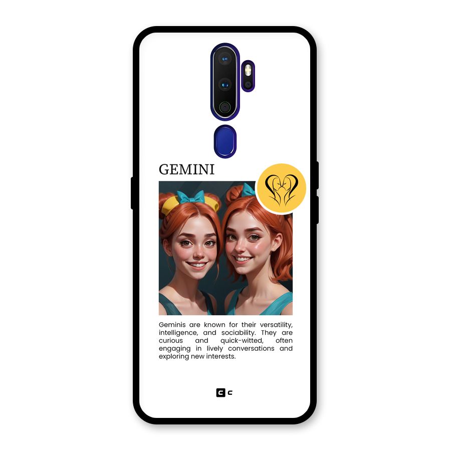 Golden Gemini Glass Back Case for Oppo A9 (2020)