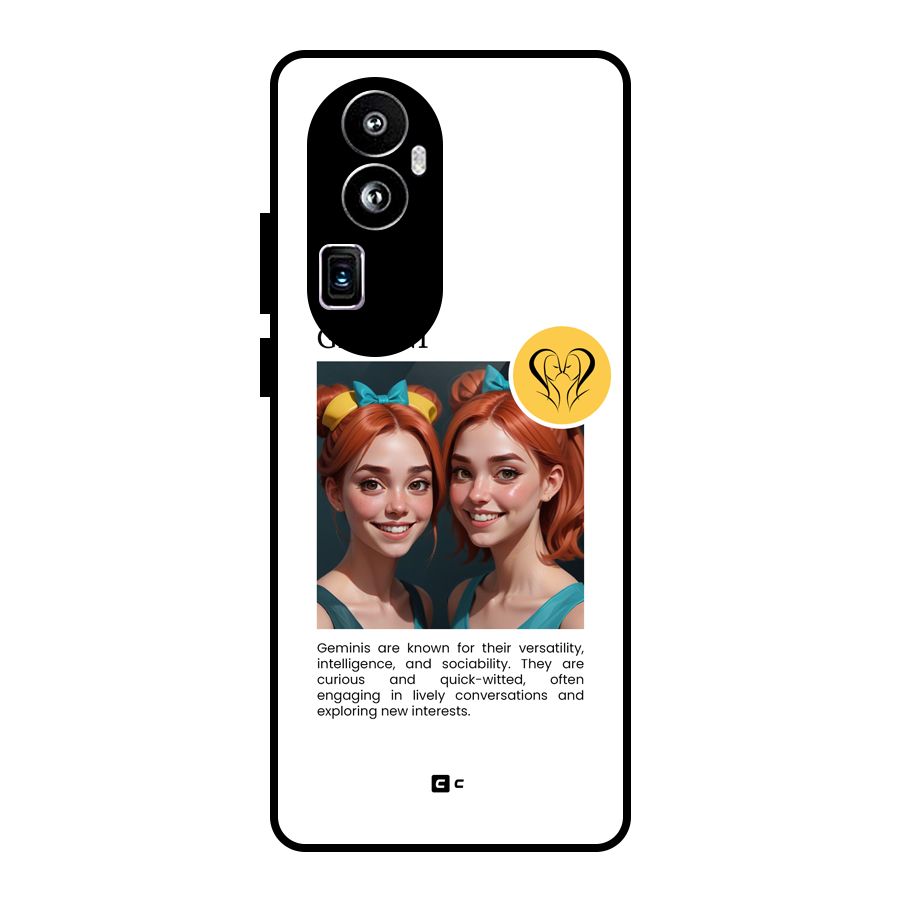 Golden Gemini Glass Back Case for Oppo Reno10 Pro Plus
