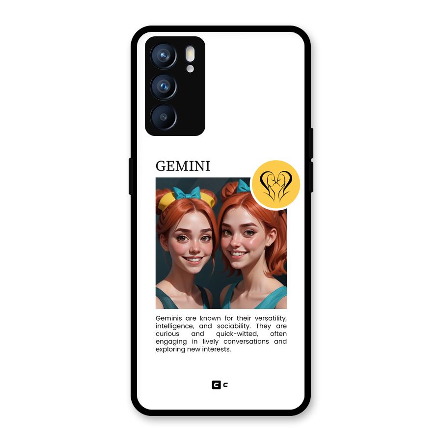 Golden Gemini Glass Back Case for Oppo Reno6 5G