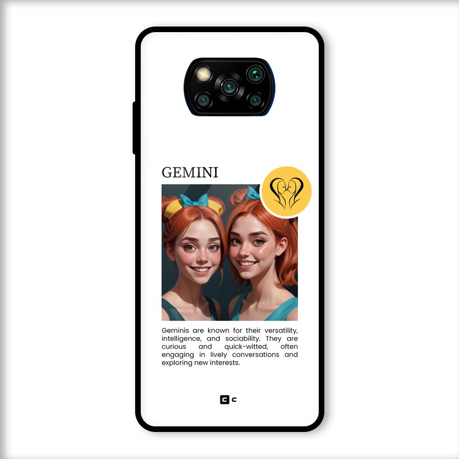 Golden Gemini Glass Back Case for Poco X3